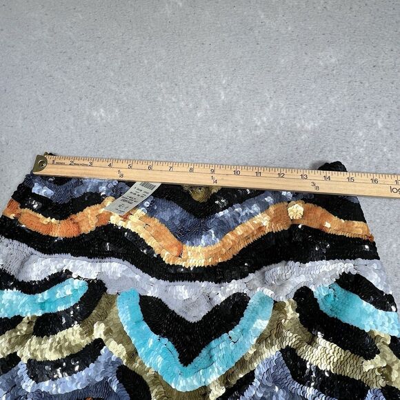 CACHE Straight Skirt Women’s 10 Multicolor Sequin Cocktail Short Length NWT - Picture 4 of 13